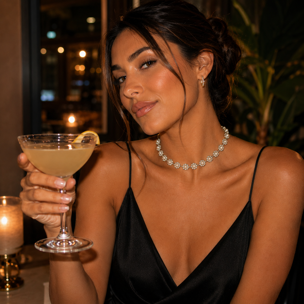 Pearl Silver Blossom Choker