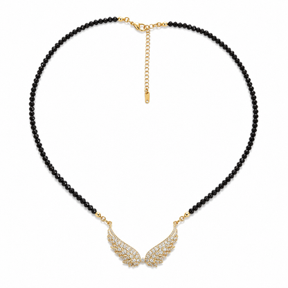 Celestial black Wings necklace