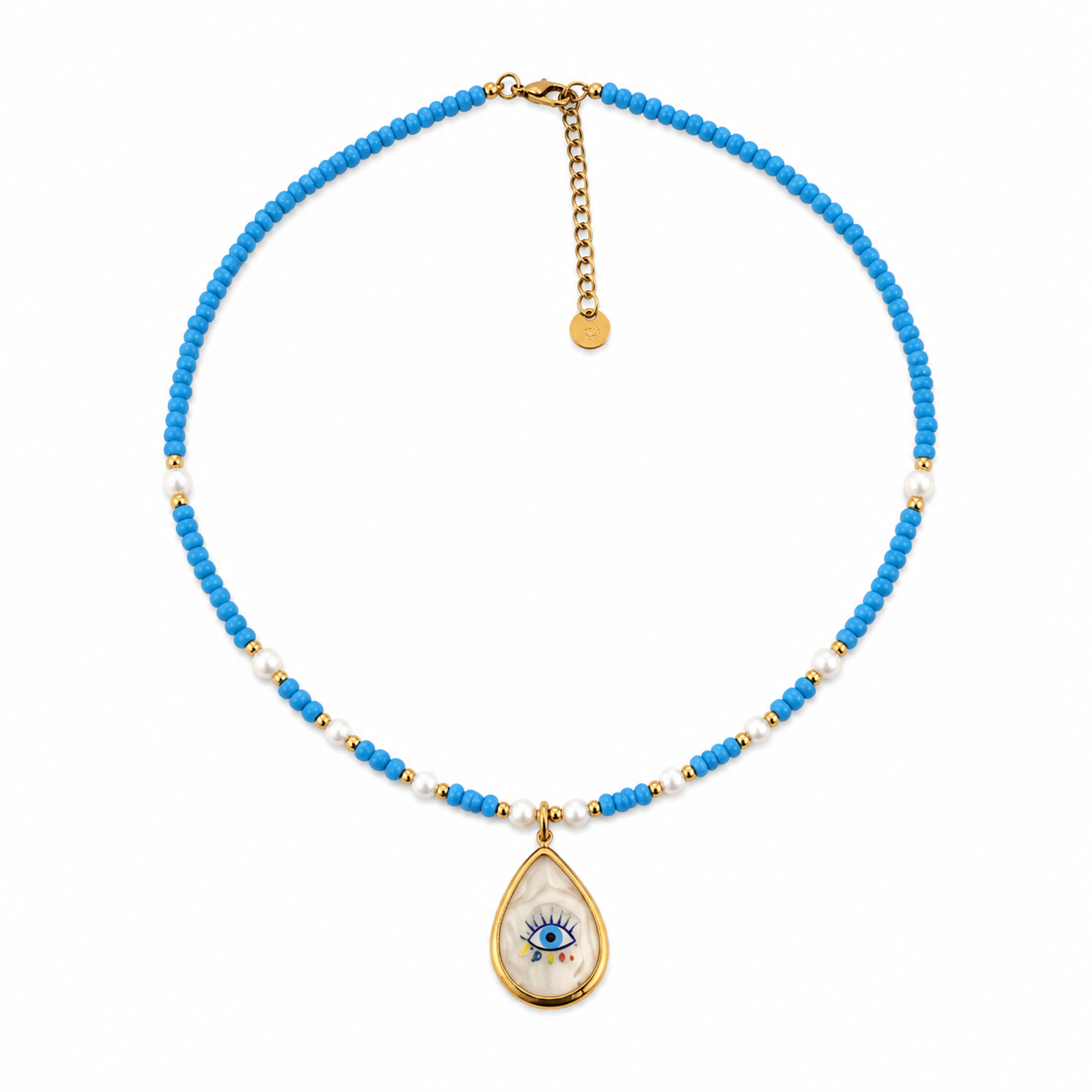 Evil Eye Pearl Necklace