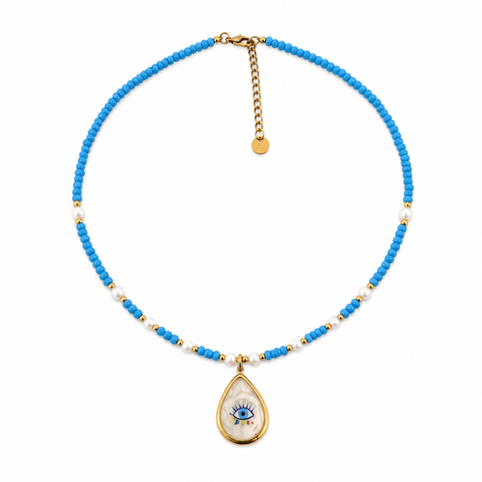 Evil Eye Pearl Necklace