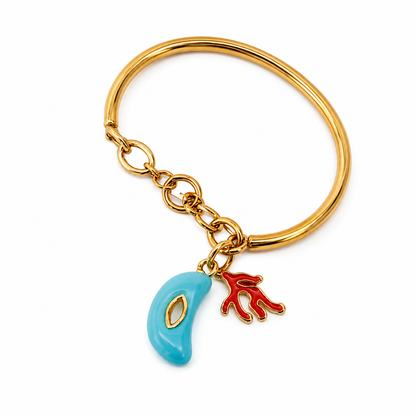 Coral Charm Bangle