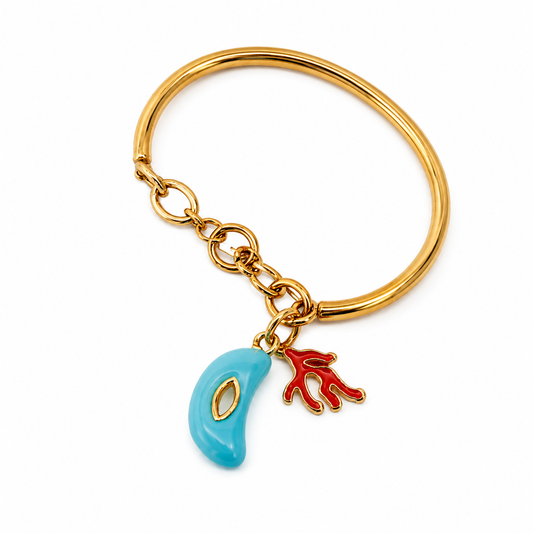 Coral Charm Bangle