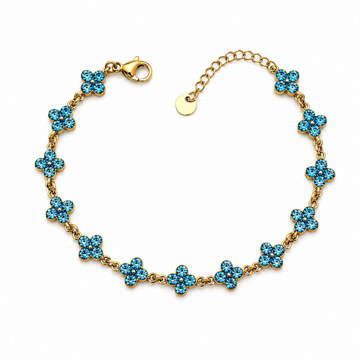 Blue Crystal Bloom Bracelet