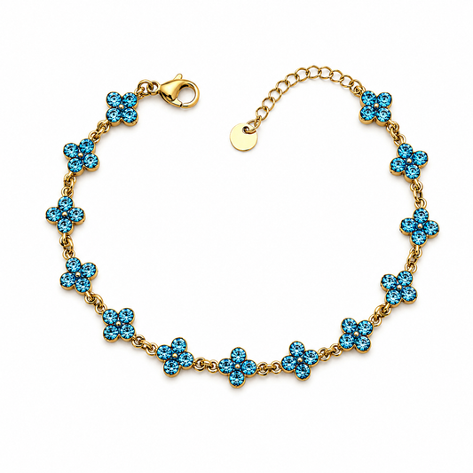Blue Crystal Bloom Bracelet