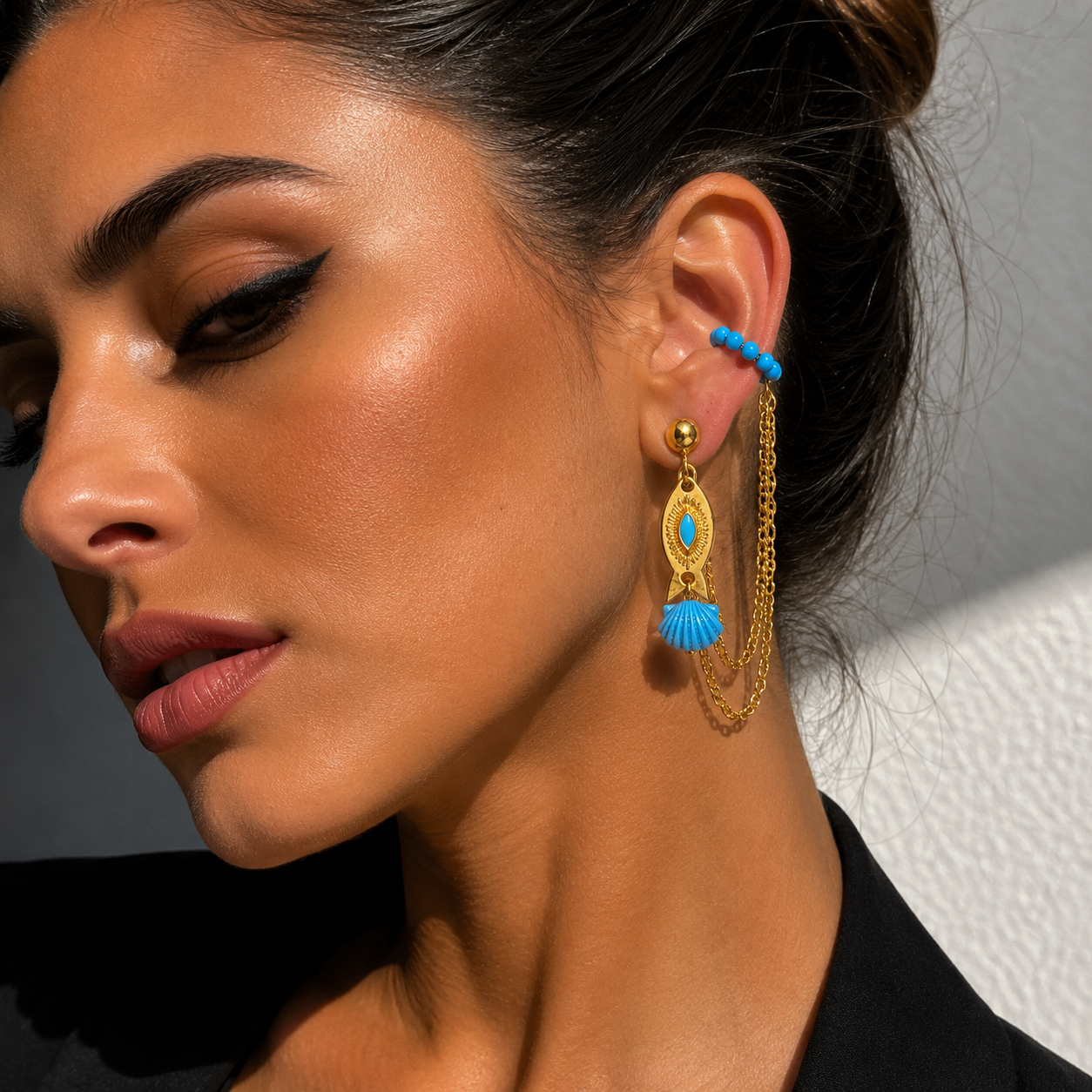 Ocean Eye Chain Earring