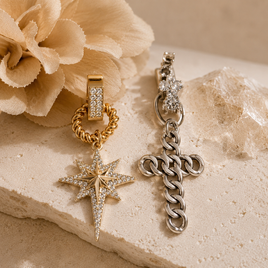 Celestial Cross Mismatch Earrings