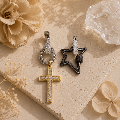Eclipse Cross & Star Earrings