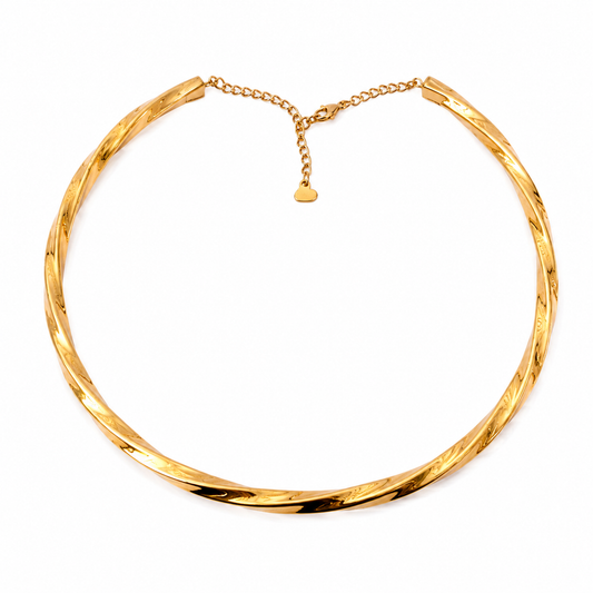 Twisted Gold Torque Necklace