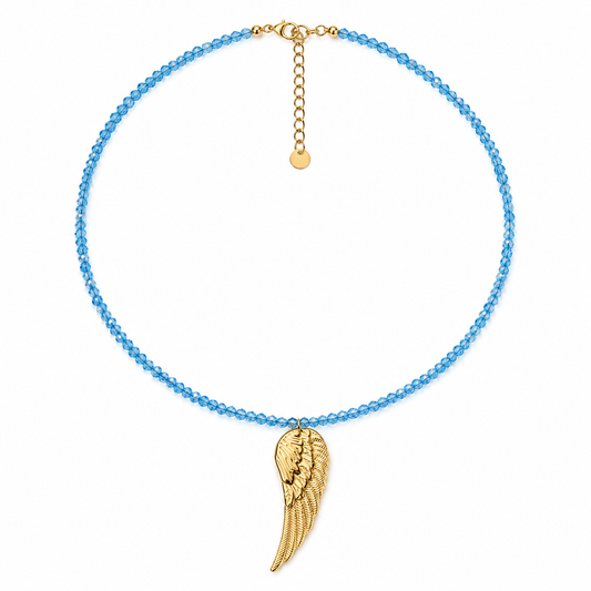 Azure Angel Wing Necklace