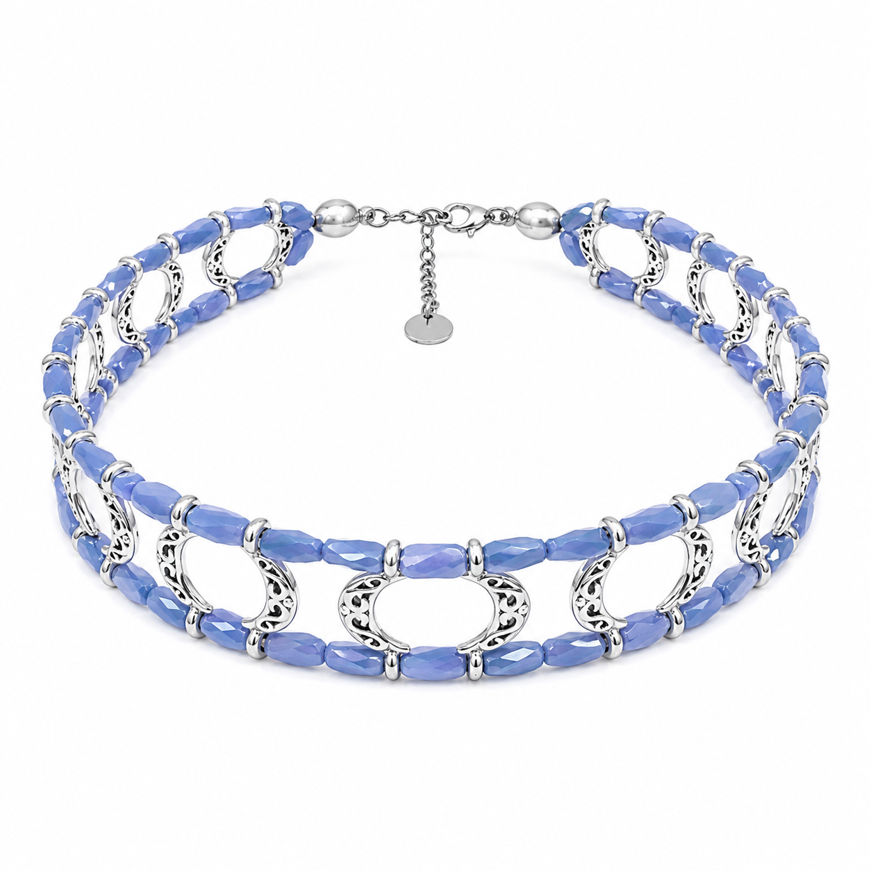 Moonlight Sky Blue Crystal Choker