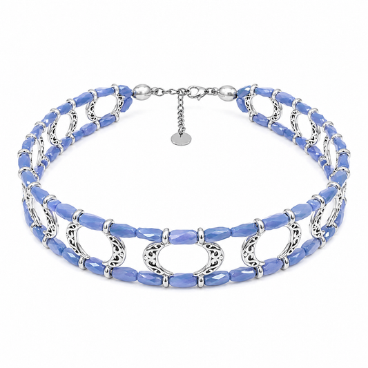Moonlight Sky Blue Crystal Choker