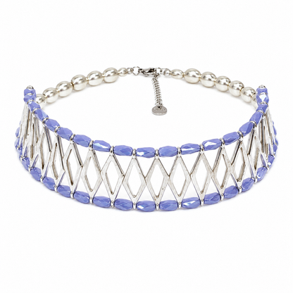 Sky Blue Crystal Handmade Choker