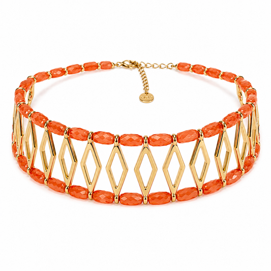 Sunset Lattice Crystal Choker