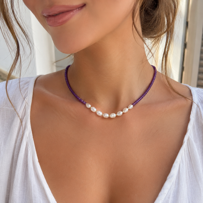 Amethyst Pearl Necklace