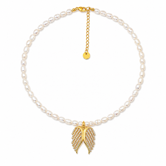 Angel Wing Pearl Necklace