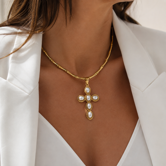 Pearl Cross Necklace