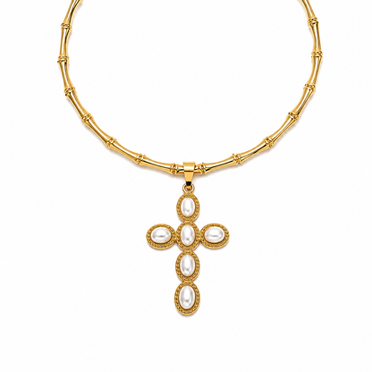 Pearl Cross Necklace