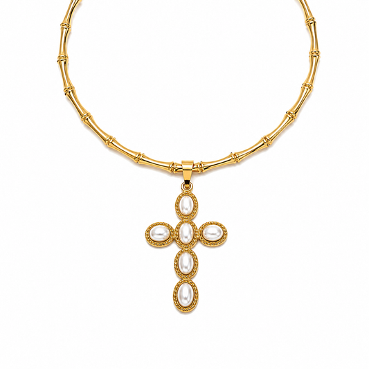 Pearl Cross Necklace