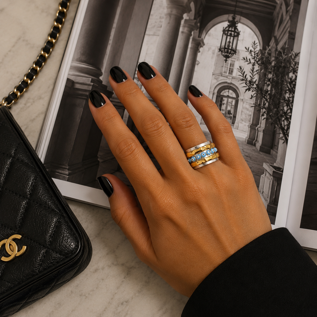 Evil Eye Trio Ring