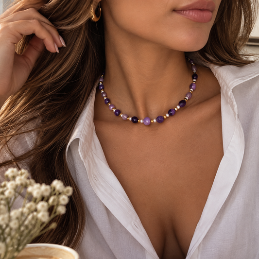 Amethyst Pearl Necklace