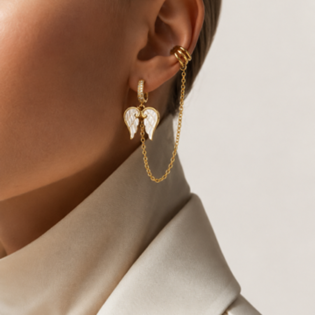 Angel Wing Chain Ear Cuff
